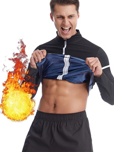 Giacca da uomo per <span class=keywords><strong>Sauna</strong></span> snellente sudore tuta da Yoga per <span class=keywords><strong>Sauna</strong></span> sudorazione vestiti Fitness manica lunga Shapewear da allenamento