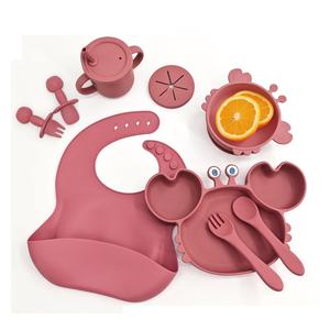 Cute Crab Silicone Plate Bowl Sippy Cup Baby Feeding <b>Set</b> BPA Free <b>Weaning</b> Supplies 9PCS 1 Feeder Utensils Snack Container - Product Image 5