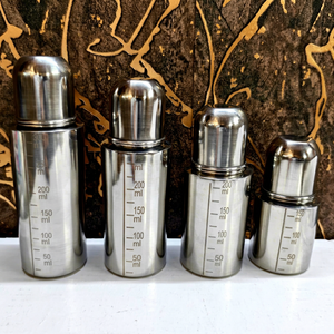 Biberon en acier inoxydable avec graduations, style gobelet pour maman, couleur argent - Product Image 3