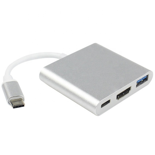 Premium 3 in 1 4K/30hz Multiport Adapter USB Hub Type C USB C to HDTV&USB 3.0 Adapter With PD Charging Port for Macbook Laptop