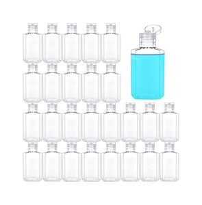 2oz 60ml Empty Transparent PET Plastic Travel <b>Bottles</b>, Portable Refillable Containers <b>with</b> <b>Flip</b> <b>Top</b> Caps - Product Image 1