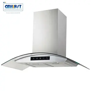 CE SASO ROSH kitchen appliance 90cm 70cm 60cm European type copper motor high quality Glass range hood Kitchen hood Cookerhood