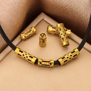 Hollow Tube Spacer <b>Beads</b> | 18K PVD Gold Plated Stainless Steel 3mm Hole Barrel <b>Beads</b> for DIY <b>Bracelet</b> Necklace <b>Making</b> - Product Image 4