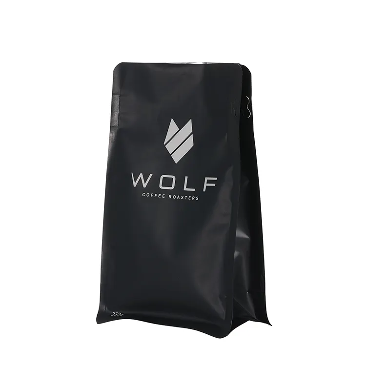 Custom 250g 500g 1kg black matte standup smell proof aluminum foil ziplock zipper bags for coffee whey protein packaging bag