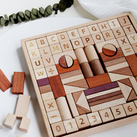 Mainan anak-anak DIY tanpa cat kayu konstruksi Puzzle pendidikan dini Pencerahan blok set untuk 1-7 tahun