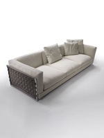 Canapé sectionnel simple et moderne de concepteur italien grand salon tissu tissé rangée droite coin caractéristique éponge matériau de remplissage