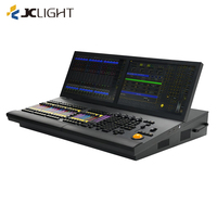 Console d'éclairage de scène professionnelle DMX512 compatible MA2, double écran tactile 19 pouces, 6 sorties avec flight case pour DJ