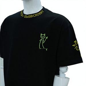 Camiseta de Hombre de Alta Calidad, 100% Algodón, Talla Grande, Bordado 3D, Chenille, Estilo Casual Urbano - Product Image 1