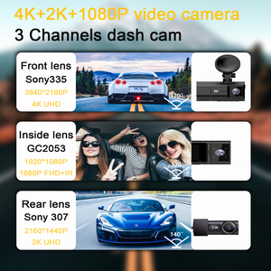 M600 3-Kanal <span class=keywords><strong>Dashcam</strong></span> 4K Mini Auto-DVR 3-Wege-Kamera mit WLAN GPS Vorne Hinten Innen 3 Linsen 4K <span class=keywords><strong>Dashcam</strong></span> - Product Image 3