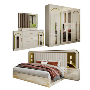 Set Completo di Mobili per Camera da Letto di Lusso a Prezzo All'Ingrosso, Struttura in Legno, Letto Matrimoniale con Contenitore, Arredamento Moderno per Camera da Letto King Size - Product Image 1
