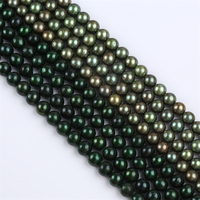 Zhuji perle en gros naturel 9-11mm brins de perles d'eau douce DraK vert Edison perles en vrac à vendre