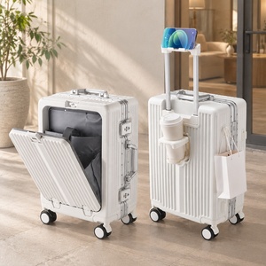 <span class=keywords><strong>Valise</strong></span> de voyage rigide à ouverture frontale de haute qualité, 2026 US Warehouse, 20-24 pouces, sans fermeture éclair, avec cadre en aluminium, en polycarbonate - Product Image 1