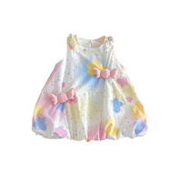 Nouvelle collection été 2026 : Robes bébé style coréen pour filles, avec nœud papillon, à pois, en pur coton doux, jupes mignonnes pour enfants
