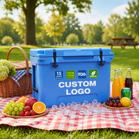 Glacière rotomoulée en PE 45QT avec logo personnalisé, robuste, résistante aux chocs, isotherme, pour aventures en plein air, boissons et vin, 5 jours