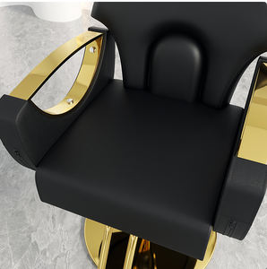 Móveis Modernos para Salão de Beleza na China, Cadeiras de Cabeleireiro Luxuosas em Preto e Ouro - Product Image 5