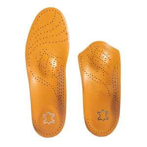 Semelles orthopédiques en cuir véritable respirantes pour absorption des chocs au <span class=keywords><strong>talon</strong></span>, soutien de la voûte plantaire et facilitation de la circulation plantaire, idéales pour les pieds plats - Product Image 1