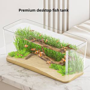 एक्वेरियम पारदर्शी पालतू ग्लास बॉक्स गोल्डफिश टैंक साधारण पारिस्थितिक टैंक भूनिर्माण टैंक कार्यालय डेस्कटॉप मछली पालतू - Product Image 5