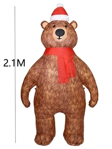 Grandes lumières LED extérieures Famille debout gonflable jouet pour enfants ours brun gonflable décoré décorations de cour de Noël - Product Image 3