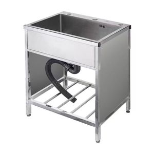 Évier commercial en acier inoxydable sur pied avec panneaux latéraux et étagère de rangement inférieure pour cuisine/<span class=keywords><strong>lave</strong></span>-<span class=keywords><strong>vaisselle</strong></span> - Product Image 1