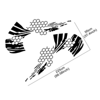 Lot de 2 Autocollants de Carrosserie de Voiture Motif Nid d'Abeille Décoration Étanche Grande Décalcomanie Latérale en Vinyle pour Voiture