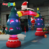 Décorations gonflables pour festivals en plein air, arche gonflable LED de Noël pour événements
