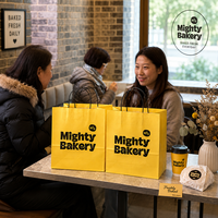 Sacs en papier kraft recyclé écologiques avec poignées torsadées |   Emballage alimentaire personnalisé de luxe pour boulangeries, cafés, restaurants de hamburgers