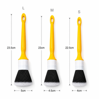 Ensemble de brosses de nettoyage intérieur de voiture, 3 pièces, poils synthétiques ultra doux pour le nettoyage des aérations, du tableau de bord et des sièges