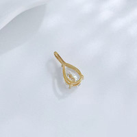 Ciondolo in Oro 18K con Diamante Coltivato in Laboratorio, Minimalista, alla Moda, a Tre Punte, Versatile, a Goccia, Gioielli Raffinati da Donna, Charm per Catene alla Moda