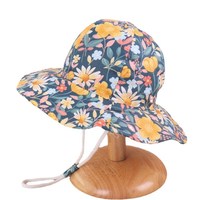 Chapeau de bain réglable pour enfants, protection UPF 50+, large bord, sangle sous le menton, chapeau bob dessin animé pour bébés, unisexe