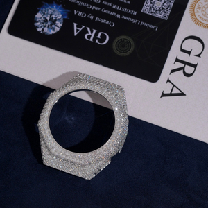 Montre Ga2100 avec boîtier et lunette sertis de diamants Moissanite, testés au testeur de diamants, plaqué argent 925 sur laiton. - Product Image 4