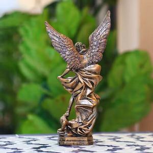 Résine Artisanat Bronze Saint Michel Figurine Religieux Cadeau Personnalisé Ange Sculpture Décoration - Product Image 4