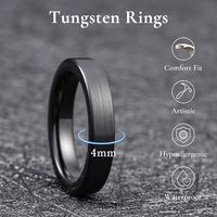 Bagues en tungstène plaqué noir PVD, bagues d'éternité, ensemble de bagues de 4 mm, 6 mm, 8 mm pour hommes, femmes, bijoux de mariage pour couples