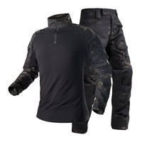 Erkek Taktik Gömleği Slim Fit 1/4 Fermuarlı Nefes Alabilen Örme Kamuflaj Uzun Kollu Antrenman Takımı Kol Cepli Anti-statik
