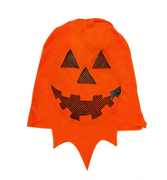 2 Paket Set Kostum Labu Halloween dengan Penutup Kepala Jubah Oranye Pakaian Jack Lantern untuk Perlengkapan Pesta Tema Karnaval Halloween