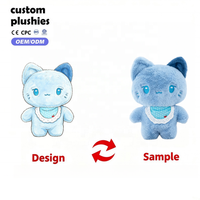 Peluche chat bleu mignon, motif pois et cerises, doux et moelleux, poupée chaton Kawaii, cadeau pour anniversaire d'enfants, baby shower, décoration de canapé
