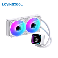Refroidisseur de processeur liquide ARGB LOVINGCOOL Source Factory OEM avec radiateur 120/240/360 mm, affichage numérique de la température et tête de pompe à effet miroir infini