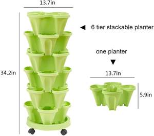 Vente en gros de pots et jardinières intelligents à arrosage automatique pour l'extérieur, système de jardin vertical empilable - Product Image 2