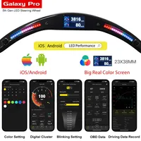 Volante Deportivo Personalizado TDD de Aluminio y Cuero con 3 Radios, con Luces LED Inteligentes Galaxy Pro para Peugeot 308 CN