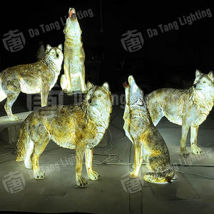 โคมไฟรูปปั้นหมาป่า LED สำหรับตกแต่งภูมิทัศน์ ไฟปรับแต่งได้สำหรับงานเทศกาลและกิจกรรมกลางแจ้ง - Product Image 6