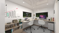 Conteneur de bureau mobile en acier robuste personnalisé sur roues Remorque de bureau pour chantier à distance