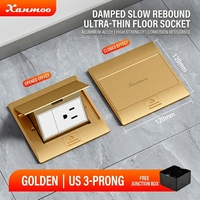 Enchufe de Piso Americano Estándar Empotrado Ultrafino Impermeable con Amortiguación de Aleación de Aluminio Tipo 120