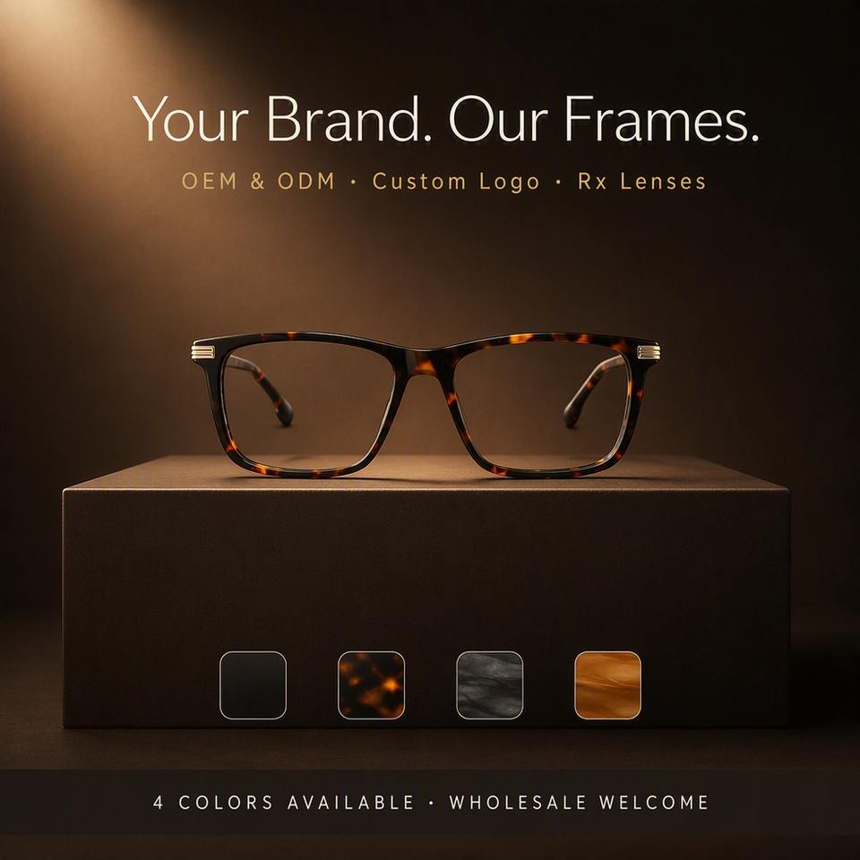 Men Acetate Optical Eyeglasses Frames Rectangular Full Rim Custom Logo ...
