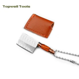 Thiết Kế Độc Đáo 2 Inch Mini Pocket Edc Dao Nhà Bếp Với Bao Vằn Vỏ Bọc Túi Xách Tay Đa Ngoài Trời Dao Gỗ Xử Lý Keychain