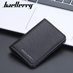กระเป๋าใส่บัตรผู้ชายแบรนด์ Baellerry หนัง PU บาง ช่องใส่บัตรหลายช่อง สำหรับใส่บัตรธุรกิจ สีดำ/สีน้ำตาล ขนาด 4 นิ้ว - Product Image 3