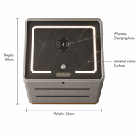 Table de chevet de luxe à 3 tiroirs avec chargeur sans fil et port USB, table de chevet intelligente en bois massif pour chambre à coucher, mobilier d'hôtel