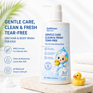 SILU 500ml Jabón Líquido para Cabello y Cuerpo de Bebé, Fórmula Suave Sin Lágrimas, Champú y Jabón Líquido para Niños, Set de Cuidado Capilar de Marca Privada OEM - Product Image 4