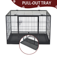 Cage pour chien XXL en métal à motif solide avec plateau en plastique Grande cage pour chien