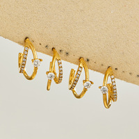 Boucles d'oreilles coeur en acier inoxydable 316L plaqué or 18k Boucles d'oreilles mode pour femmes sans ternissement
