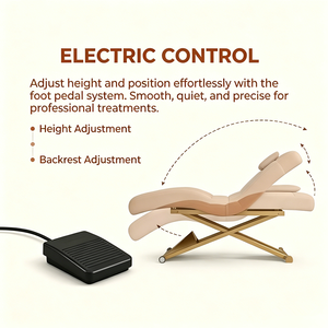 Luxury Modern Gold Salon Furniture 1 Motor Electric Facial Beauty Massage Bed Cosmetic <b>Table</b> Chair Facial Spa Lash Bed - Product Image 5