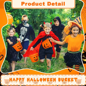 Secchielli di plastica rettangolari a forma di zucca <span class=keywords><strong>per</strong></span> dolcetti o scherzi, decorazioni <span class=keywords><strong>per</strong></span> feste a tema Halloween del Festival Sunup - Product Image 5